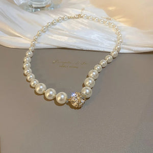 European Pearl Beads Necklace Queen Princess Wedding Pendant Jewelry
