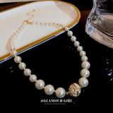 European Pearl Beads Necklace Queen Princess Wedding Pendant Jewelry