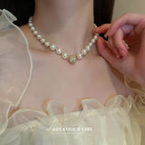 European Pearl Beads Necklace Queen Princess Wedding Pendant Jewelry