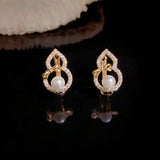 Hollow Gourd Pearl Earrings - High Jewelry