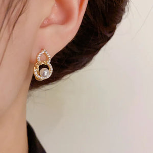 Hollow Gourd Pearl Earrings - High Jewelry