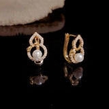 Hollow Gourd Pearl Earrings - High Jewelry