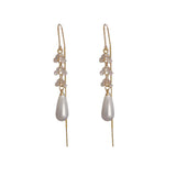 Long Zircon Pearl Pendant Earrings High Jewelry