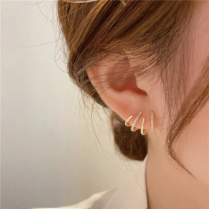 Zircon 4-Claw Stud Earrings For Women Jewelry
