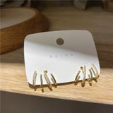 Zircon 4-Claw Stud Earrings For Women Jewelry