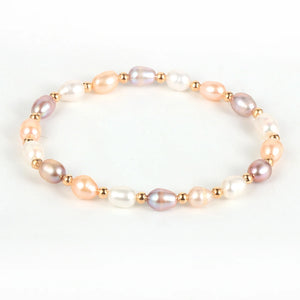 Pink Freshwater Pearl Bracelet for Women Wedding Party