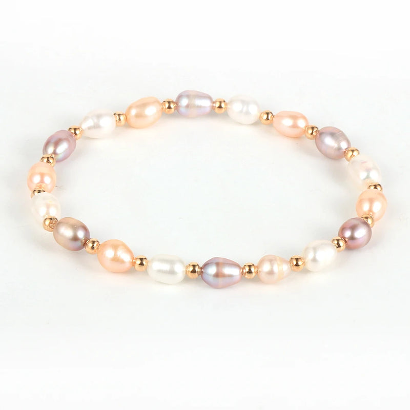 Pink Freshwater Pearl Bracelet for Women Wedding Party