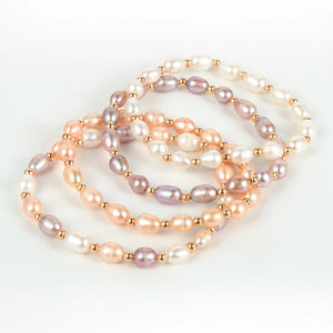 Pink Freshwater Pearl Bracelet for Women Wedding Party