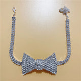 Rhinestone Bow Neckchain Nightclub Clavicle Chain Banquet Accessories