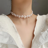 Pearl Necklace Clavicle Chain Beads Choker Female Jewelry