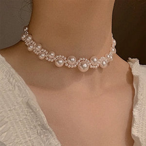 Pearl Necklace Clavicle Chain Beads Choker Female Jewelry