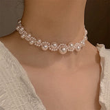 Pearl Necklace Clavicle Chain Beads Choker Female Jewelry