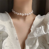 Pearl Necklace Clavicle Chain Beads Choker Female Jewelry