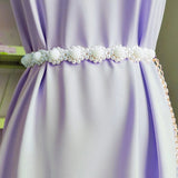 Pearl Beads Braided Waist Chain Adjustable Lady Belt Decorative Metal Chains