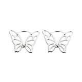 925 Silver Hollow Butterfly Stud Earrings Female Girl Silver Jewelry
