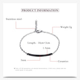 Stainless Steel Bracelet for Women Ceramic Charm Couples Jewelry