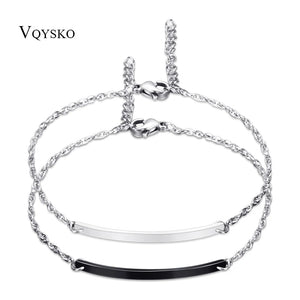 Stainless Steel Bracelet for Women Ceramic Charm Couples Jewelry
