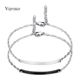 Stainless Steel Bracelet for Women Ceramic Charm Couples Jewelry