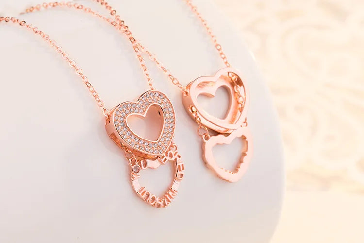 Heart Shaped Necklace Chain Pendant Clavicle Jewelry