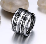 Elegant Tungsten Carbide Rings Carbon Fiber Inlay Wedding Set