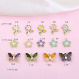 Enamel Flower Charms 20pcs Oil Drop Butterfly