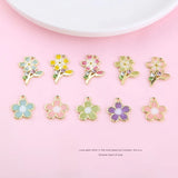 Enamel Flower Charms 20pcs Oil Drop Butterfly