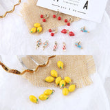 Enamel Fruit Charms 3D Oil Drop Pendants Animal Earring Floating Pendants