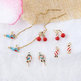 Enamel Fruit Charms 3D Oil Drop Pendants Animal Earring Floating Pendants