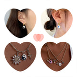 Enamel Yin Yang Tai Chi Charms Flower Pendants DIY Jewelry Making Kit