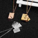 Envelope Locket Necklace Love You Secret Message Pendant