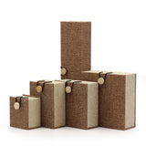 Wooden Buckle Linen Ring Bracelet Pendant Long Chain Jewelry Box
