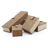 Wooden Buckle Linen Ring Bracelet Pendant Long Chain Jewelry Box