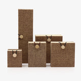Wooden Buckle Linen Ring Bracelet Pendant Long Chain Jewelry Box