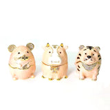 Eco-Friendly Pink Enamel Twelve Zodiac Alloy Ornaments Box