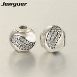 925 Silver Sterling HAPPINESS Charms Bracelet DIY Beads ST107