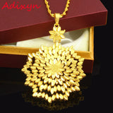 Ethiopian Flower Pendant Necklace 24K for Women