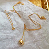 Minimalist Choker Necklace w/16K Brass Chain for Women Lady Party Wedding