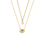 Minimalist Choker Necklace w/16K Brass Chain for Women Lady Party Wedding