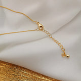 Minimalist Choker Necklace w/16K Brass Chain for Women Lady Party Wedding
