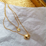 Minimalist Choker Necklace w/16K Brass Chain for Women Lady Party Wedding