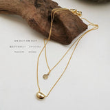 Minimalist Choker Necklace w/16K Brass Chain for Women Lady Party Wedding