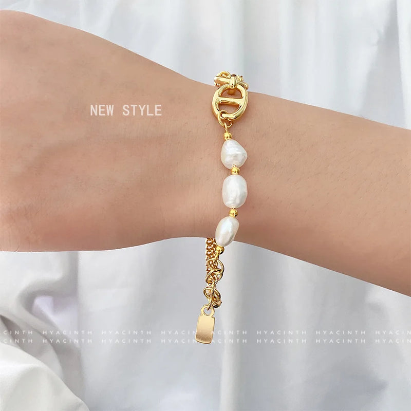 Minimalis Natural Freshwater Pearl Bracelet for Women Wedding Gift