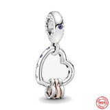 925 Silver Bracelet Bead Pendant Dangle Charms Women Jewelry Gift