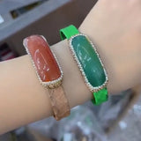 Trendy Women's Leather Agate Bracelet