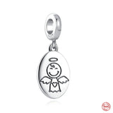 European Angel Charm Bead Dangle Pendant Silver 925 Bracelet Jewelry Gift