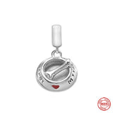 Europe Safety Chain Charm Dog Bone Paw Print Beads 925 Silver