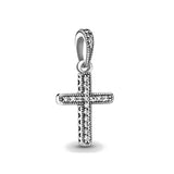 925 Silver Heart Cross Family Pendant Beads for Bracelet