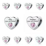 925 Silver Heart Beads for Women's Charm Bracelet