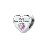 925 Silver Heart Beads for Women's Charm Bracelet