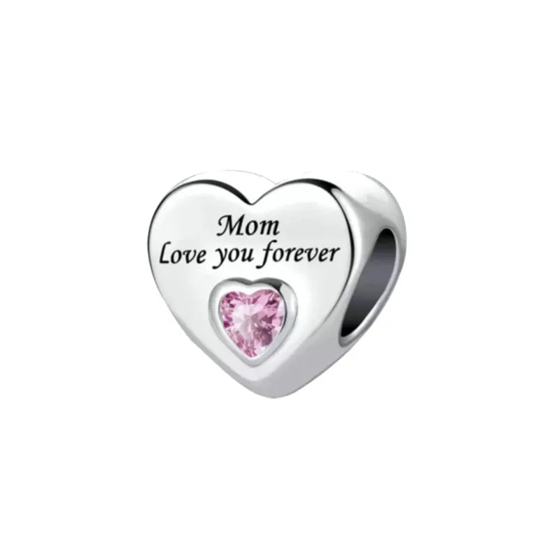 925 Silver Heart Beads for Women's Charm Bracelet